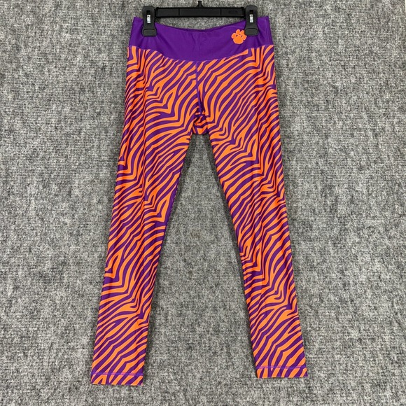 Clemson University Leggings Athletic Gym Workout Size L College Tiger Print - Picture 1 of 10